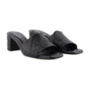 Seal Heeled Sandals Alexander Mc Queen Leather Black