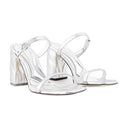 Sandalias con tacón de sello Alexander Mc Queen Leather Plate