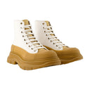 Tråd fotled stövlar alexander mcqueen kalvskinn beige