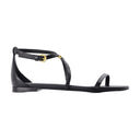 Sandalias del arnés Alexander Mc Queen Leather Black/Gold