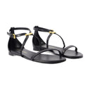 Sandalias del arnés Alexander Mc Queen Leather Black/Gold