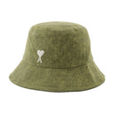 Adc Embroidery Bucket Hat Ami Paris Cotton Khaki