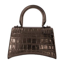 Hourglass Xs Bag Balenciaga Leather Dark Bronze