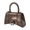 Hourglass Xs Bag Balenciaga Leather Dark Bronze