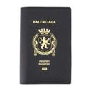 Passport Holder Balenciaga Leather Black
