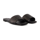 Heritage Shadow Sandals Courreges Leather Black