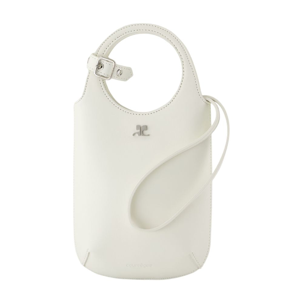 Slim Holy Purse Courreges en cuir blanc