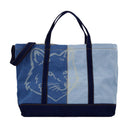 Fox Head Weekender Shopper Borse Maison Kitsune Denim Blue
