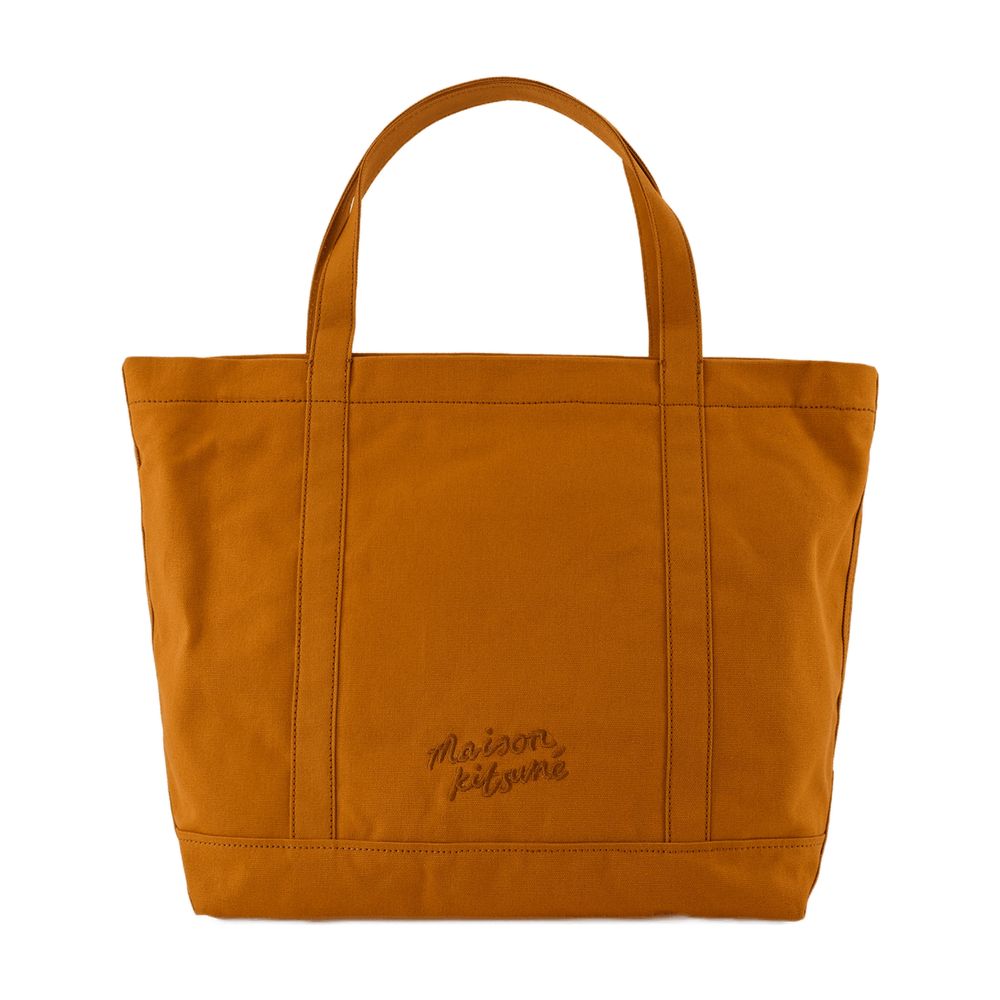 Fox Head Large Shopper Bag Maison Kitsune Cotton Brown