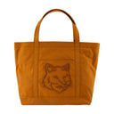 Fox Head Large Shopper Bag Maison Kitsune Cotton Brown