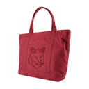 Fox Head Large Shopper Bag Maison Kitsune Leather Red