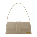 Le bambino long väska jacquemus läderljus beige