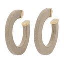 La Créole Linu Earrings In Beige Linen