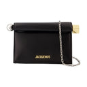 La Petite Pochette Rond Carré Jacquemus Leather Black
