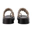 Amor Platform Slides Elleme Taupe/Black Leather