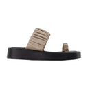 Amor Platform Slides Elleme Taupe/Black Leather