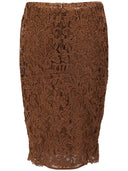 Saint Laurent Jupe Crayon En Dentelle Guipur