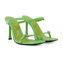 Flick Mule By Far Green Leather
