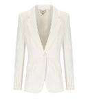 Einreihiger Blazer aus Elfenbein von Elisabetta Franchi