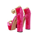 Sandales à talons cristales en velours Dolce & Gabbana