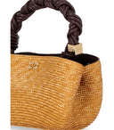 Ganni Mini Bou Raffia Naturhandtasche
