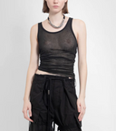 Ann Demeulemeester Mara Wrinkled Cropped Tank Top Light Cotton Rib