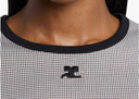 Courrèges T Shirt Houndstooth Contrast