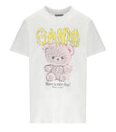 Ganni Teddy White T Shirt