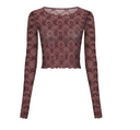 Marine Serre Moonogram Mesh Flock Ls Cropped Top