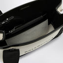 Balenciaga Navy XS BEIGE / Toile noire et sac de cabas en cuir