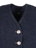 7 For All Mankind Lady Vest Smoove With Exposed Buttons