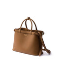 Bolso de mango de hebilla de cuero Prada