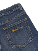 Golden Goose Journey Girl's Bootcut Medium Washed Blue Denim With Contratst Stitching And Embroidery