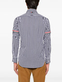Thom Browne Dritto Fit Pc L/S Camicia con fascia da braccio Gg in popeline a quadri a quadretti