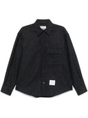 Thom Browne Oversized Pc Shirt W/ Double Needle In Solid Donegal Tweed