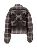 Off White Spray Arr Check Flan Downjkt Dark Grey