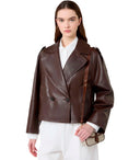 Max Mara Weekend Felino Brown Leather Jacket