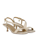 Michael Kors Jaida Kitten Light Cream Heeled Sandal