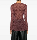 Marine Serre Moonogram Mesh Flock Ls Mini Crewneck Dress