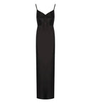 Elisabetta Franchi Red Carpet Black Satin Dress