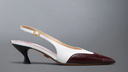 Thom Browne Point Slingback W/ 50 Mm Round Curved Heel In Shiny Baby Calf Leather W/ Soft Spazzolato