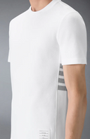 Thom Browne Short Sleeve Tee W/ Engineered 4 Bar Stripe In Classic Pique