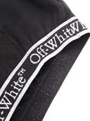 Off White Bookish Logoband Hoodie Crop Black Whi