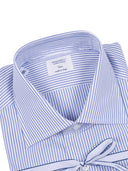 Mazzarelli Camicie Camicia In Cotone A Righe Blu E Bianca Slim Fit