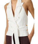 Gilet con cintura Avorio Elisabetta Franchi