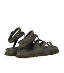 Ugg Goldengaze Embossed Ankle Wrap Dense Smoke Sandal