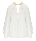 Elisabetta Franchi Ivory Jewel Blouse