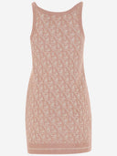 Palm Angels Wool Blend Dress With Monogram