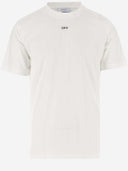 T-shirt de culture en coton blanc avec logo