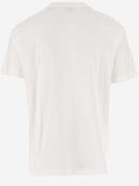 T-shirt de culture en coton blanc avec logo